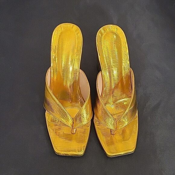 WOMEN"S SQUARE TOE THONG HIGH HEEL STILETTOS SANDAL - Picture 1 of 14